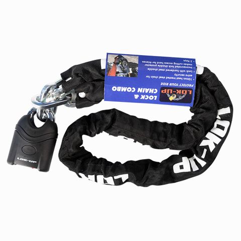 LOK UP BLACK CHAIN & PADLOCK COMBO BLACK