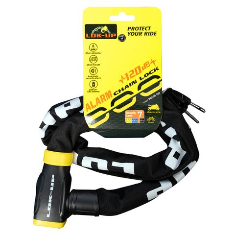 LOK UP CHAIN & ALARM LOCK BLACK/YELLOW 1.25M