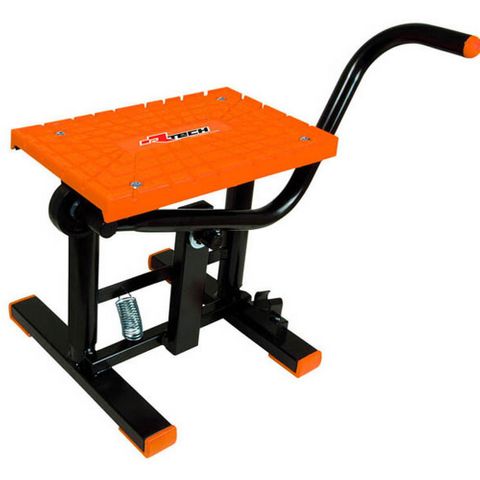 FOOT LIFT BIKE STAND CROSS TPU PLATE RTECH BLACK ORANGE