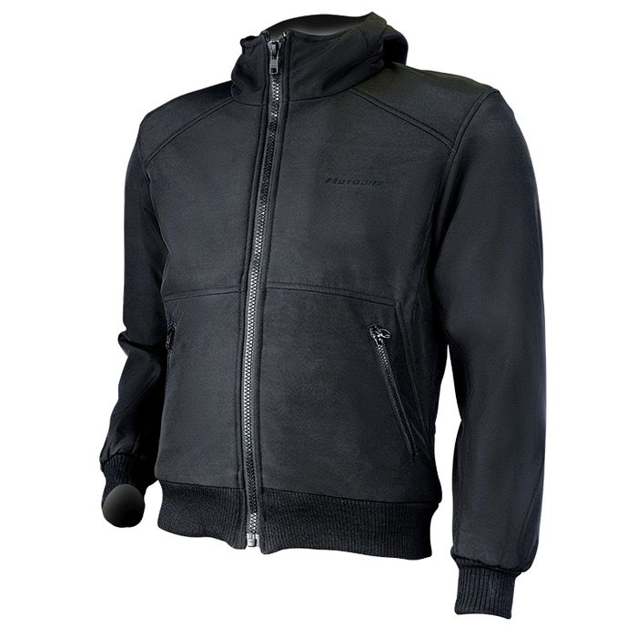 MOTODRY HOODIE JACKET TEXTILE BLACK