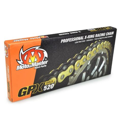 CHAIN 520 - 120 LINK MOTO MASTER GOLD GPX X-RING CHAIN