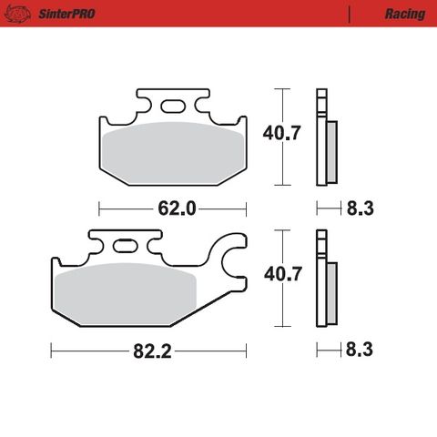 BRAKE PADS FRONT RIGHT MOTO MASTER PRO SINTERED FOR SUZUKI LT-A400F LT-A500 LT-A700 LT-A750 LT-F400F