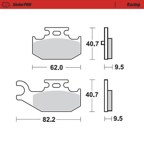 BRAKE PADS REAR MOTO MASTER PRO SINTERED YAMAHA RHINO 660 05-07 YFM700 R 06-14