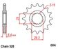 FRONT SPROCKET MOTO MASTER STEEL 15T YAMAHA YFM700R RAPTOR 06&ndash;14 YFZ450R 09&ndash;14
