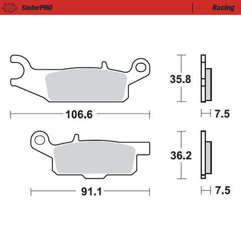 BRAKE PADS FRONT RIGHT MOTO MASTER PRO SINTERED YAMAHA YFM250R RAPTOR YFM550 YFM700