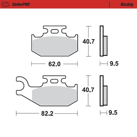 BRAKE PADS FRONT RIGHT MOTO MASTER PRO SINTERED CAN-AM DS 650 OUTLANDER QUEST RENAGADE