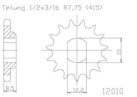 SPROCKET FRONT MOTO MASTER GASGAS MC50 21-23 HUSQVARNA TC50 17-23 KTM 50SX 09-23 10T