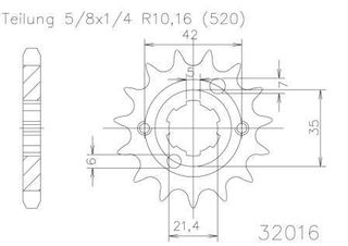 SPROCKET FRONT MOTO MASTER KAWASAKI KX450F 06-23 KLX450R 08-23 KX450X 21-23 13T