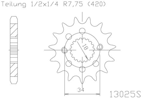 SPROCKET FRONT MOTO MASTER STEEL 14T HONDA CRF150F 07-24 CRF150R 07-23