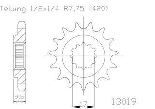 SPROCKET FRONT MOTO-MASTER GAS GAS MC65 21-23 HUSQVARNA CR65 12-14  TC65 17-23 KTM 65SX 98-23 12T