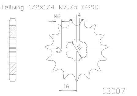 SPROCKET FRONT MOTO MASTER STEEL 13T KAWASAKI KX PW TTR SUZUKI RM RMX DR DRZ YAMAHA PW TTR