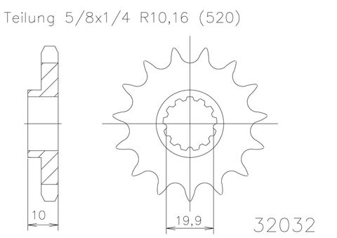 SPROCKET FRONT MOTO MASTER STEEL 14T SUZUKI RM125 81-10 13-14 RMZ250 07-12