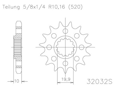 SPROCKET FRONT MOTO MASTER STEEL 14T KAWASAKI KLX SUZUKI DR DRZ RM RMX