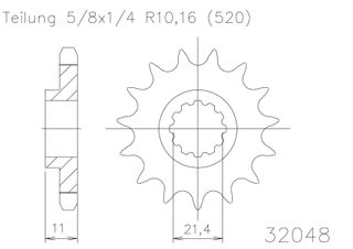 SPROCKET FRONT MOTO MASTER STEEL 14T HUSQVARNA CR SM SMR SMS TC TE TXC WR