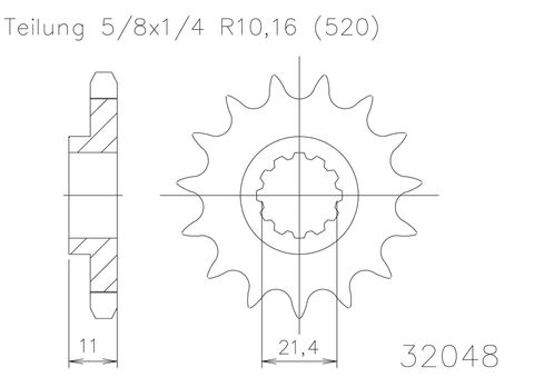 SPROCKET FRONT MOTO MASTER STEEL 15T HUSQVARNA CR250 00-05 WR250 00-13 TC250 TXC250 04-08 TE250 02-0