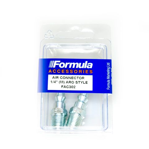 FORMULA 1/4" ARO AIR CONNECTOR X 1/4" PIPE MALE 2PK