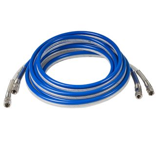 IWATA TWIN AIR/PAINT REINFORCED HOSE 8MM X 2M + FITTINGS