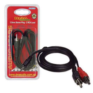 3.5MM STEREO PLUG TO 2 RCA LEAD 1.5M