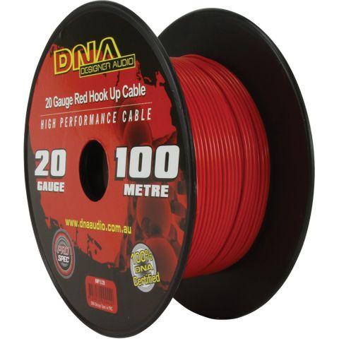 DNA CABLE 20 GAUGE HOOK UP CABLE RED 100MTR
