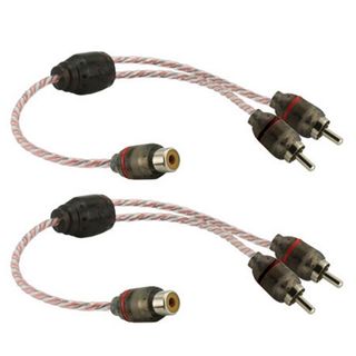 DNA PRO SPEC RCA Y-LEAD 1X FEMALE RCA TO 2X MALE RCA RED(PAIR)