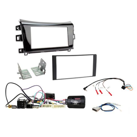 FITTING KIT NISSAN NAVARA 2015 - 2019 DOUBLE DIN (32 PIN PLUG) (GLOSS BLACK) COMPLETE KIT