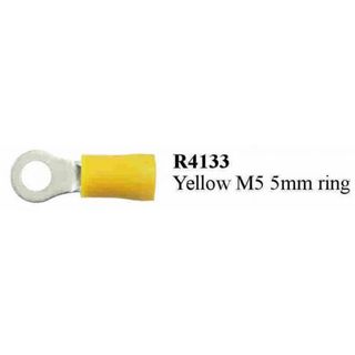 YELLOW M5 RING TERMINAL PRE INSULATED  (200PACK)