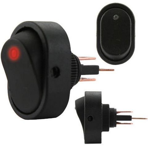 ROCKER SWITCH ON OFF RED ILLUMINATION 12MM MOUNTING HOLE Formula