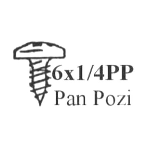 6 X 1/4" PAN POZI STP SCREW BLACK - BAG OF 100