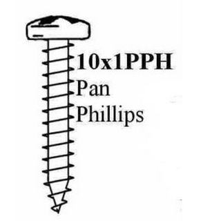 10 X 1" PAN PHILIPS STP SCREW - BAG OF 100