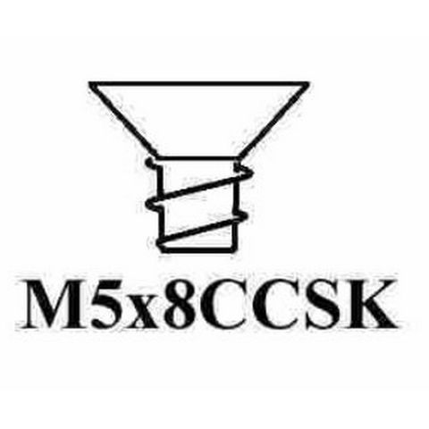 M5 X 8MM CSK POZI MTS SCREW ZINC PLATED (MOQ100)