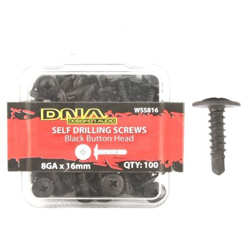 SCREW BUTTON HEAD SELF DRILLING BLACK 8G 16MM (100 PACK)