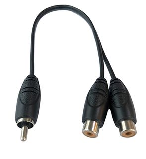 RCA PLUG TO 2X RCA SOCKETS WITH 300MM LEAD