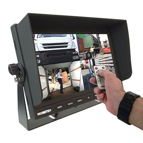 AVS 9" QUAD DASH MOUNT 4 PIN 12-24 VOLT LCD MONITOR WITH QUAD VIEW