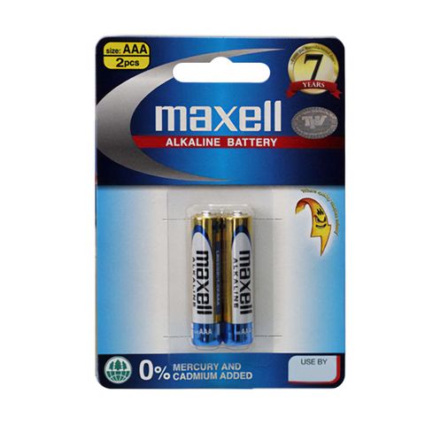 MAXELL ALKALINE BATTERY AAA 2 PACK BLISTER