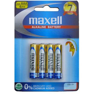 MAXELL ALKALINE BATTERY AAA 4 PACK BLISTER