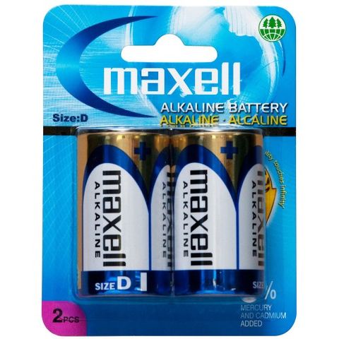 MAXELL ALKALINE BATTERY D SIZE 2 PACK BLISTER