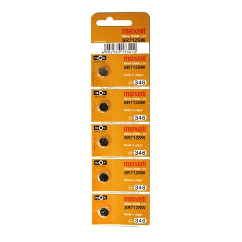 MAXELL SILVER OXIDE SR712SW WATCH BATTERY BUTTON CELL 5 PACK