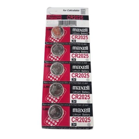 MAXELL LITHIUM BATTERY CR2025 3V COIN CELL 5 PACK