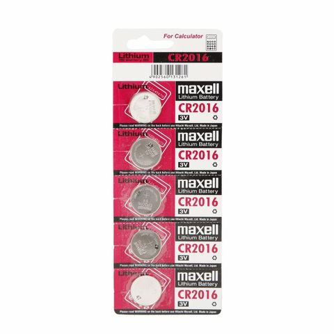 MAXELL LITHIUM BATTERY CR2016 3V COIN CELL 5 PACK