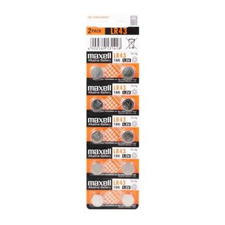 MAXELL ALKALINE BATTERY LR43 10 PACK 1.5V RETAIL PACKAGING