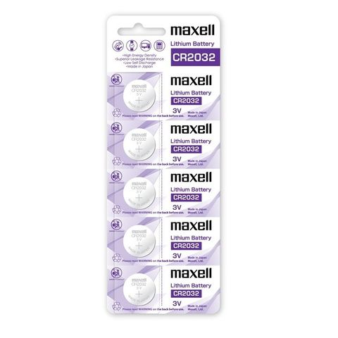 MAXELL LITHIUM BATTERY CR2032 3V COIN CELL 5 PACK