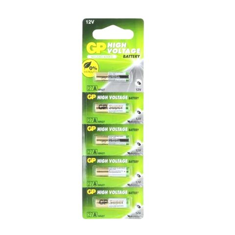 GP ALKALINE BATTERY A27 LR27A 12V 5 PACK