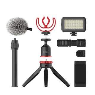 BOYA VLOGGING KIT INCLUDING MINI TRIPOD BY-MM1 MICROPHONE & LED LIGHT