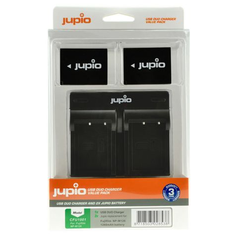 JUPIO BATTERY CHARGER KIT 2X NP-W126S 1260MAH FOR FUJI DIGITAL CAMERAS AND VIDEO