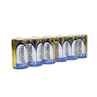 MAXELL ALKALINE D SIZE BULK SIX PACK BATTERIES IN SHRINK WRAP PACKAGING