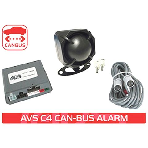 AVS C4 CAN-BUS ALARM WITH BACK UP SIREN & ULTRA SONIC SENSORS