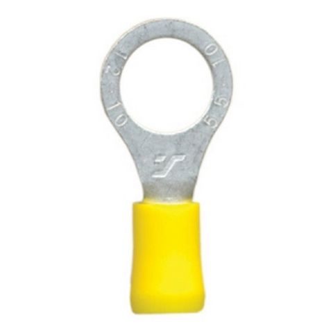 YELLOW RING CRIMP TERMINALS 10.5MM - PACK OF 100