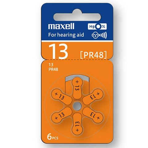 MAXELL HEARING AID BATTERY ZA13 6 PACK