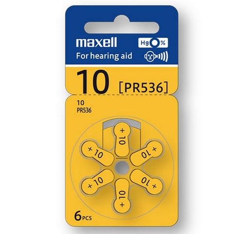 MAXELL HEARING AID BATTERIES ZA10 6 PACK