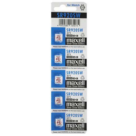 MAXELL SILVER OXIDE SR920SW WATCH BATTERY BUTTON CELL 5 PACK